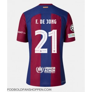 Barcelona Frenkie de Jong #21 Hjemmebanetrøje Dame 2023-24 Kortærmet